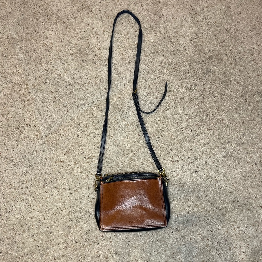 Fossil crossbody leather purse